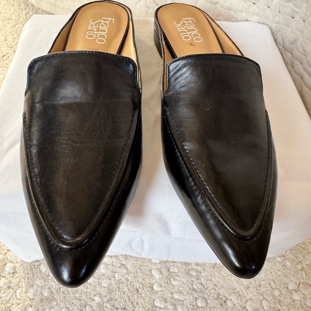 Franco Sarto Sabella Black Leather Mule Loafers | 9.5 NWOT - Picture 3 of 11